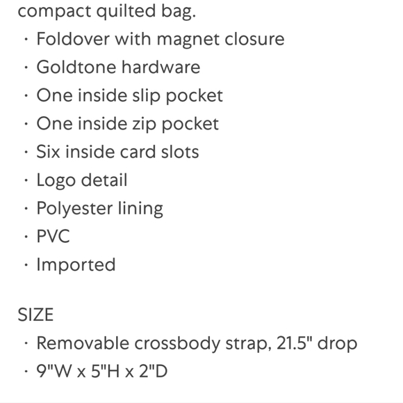 Studded Quilted Crossbody bag. Could clutch too! New! - Picture 12 of 12